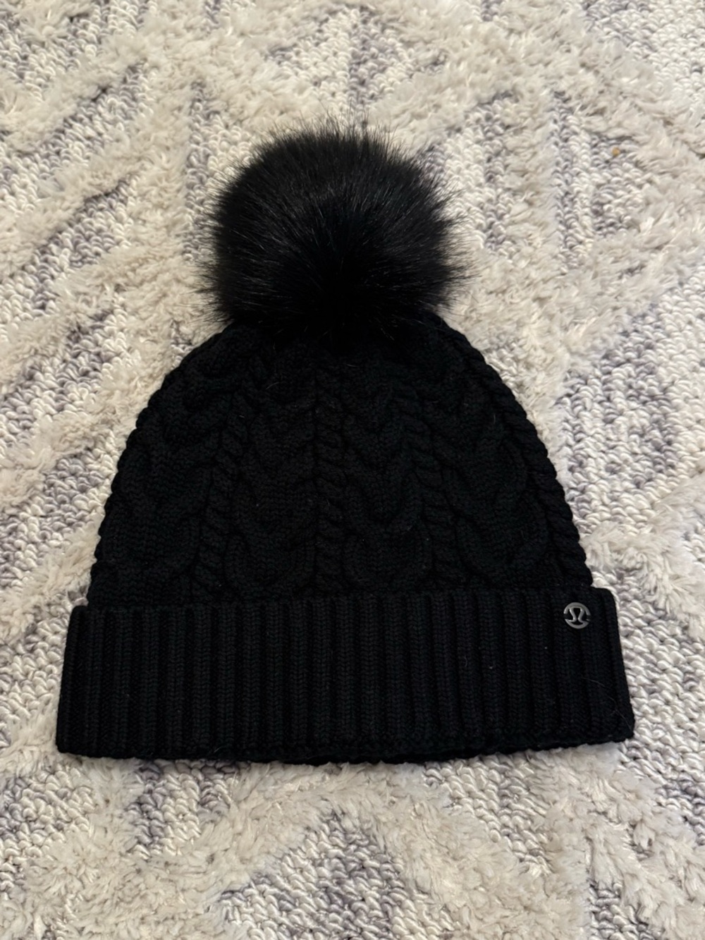 lululemon athletica Black Knit Pom Beanie